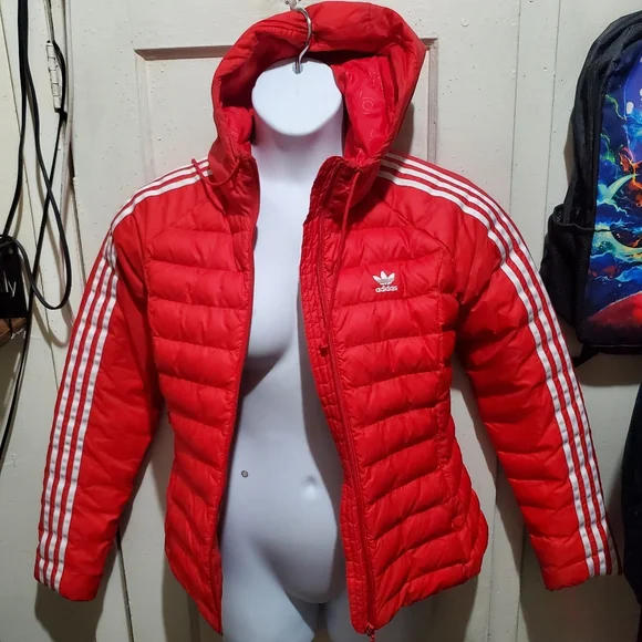 Adidas red and white originals puffer stylejacketM / US 8-10. Very good adidas - Picture 2 of 5